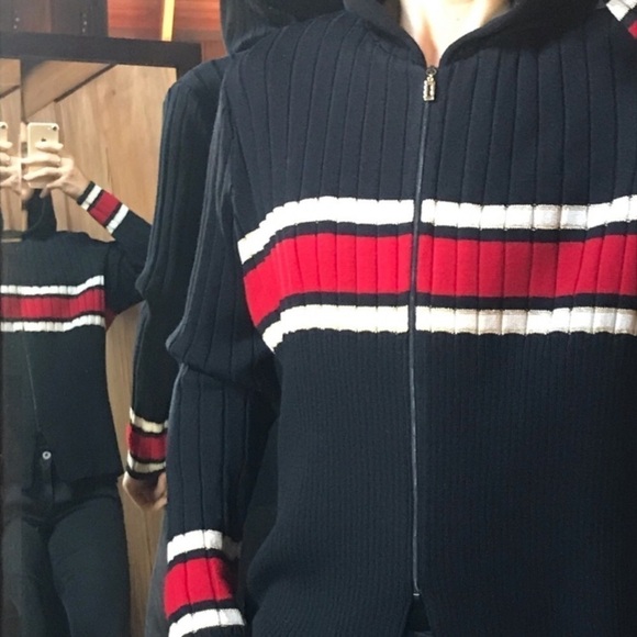 ST JOHN SPORT Striped Hoodie Full Zip - Picture 6 of 8
